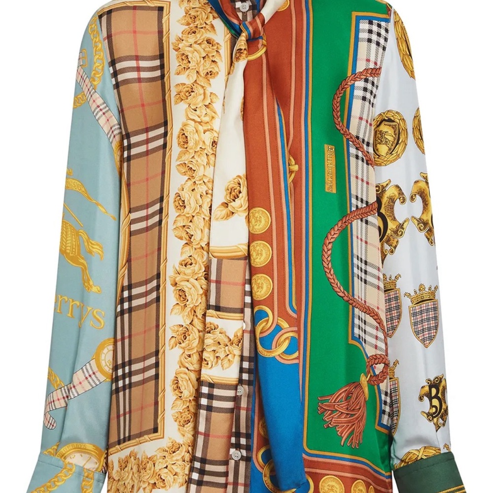 Burberry Checkered and Striped Shirt